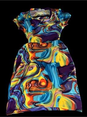 Almost famous backless Colorful Print Short Dress. Professionally hemmed. Large